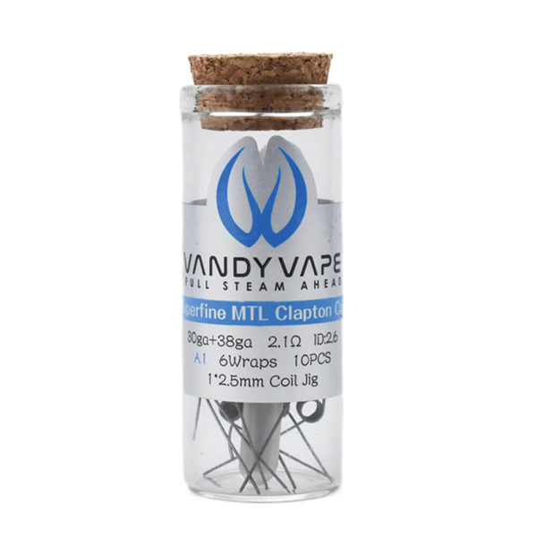 (10x) Vandy Vape Prebuilt A1 Superfine MTL Fused Clapton Coil 2.1 Ohm