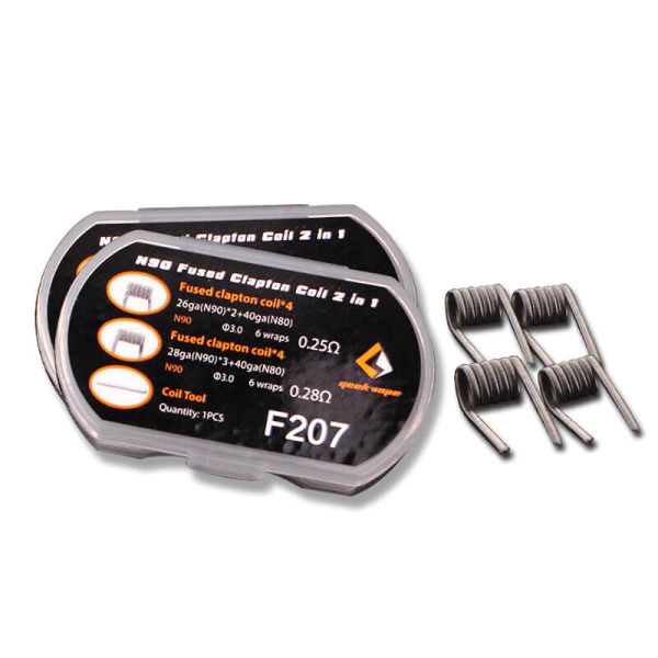 (8x) Geekvape Prebuilt N90 Fused Clapton Coils 0.25 Ohm / 0.28 Ohm