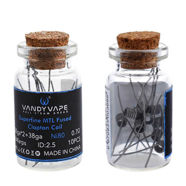 (10x) Vandy Vape Prebuilt Ni80 Superfine MTL Fused Clapton Coil 0.7 Ohm - P1