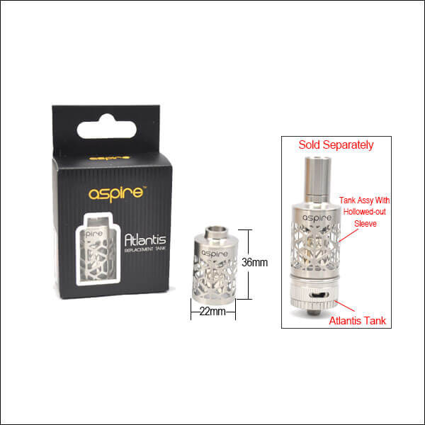 Aspire Atlantis Tank with Hollowed-Out Sleeve