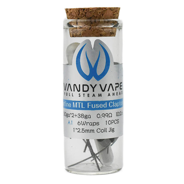(10x) Vandy Vape Prebuilt A1 Superfine MTL Fused Clapton Coil 0.99 Ohm - P8