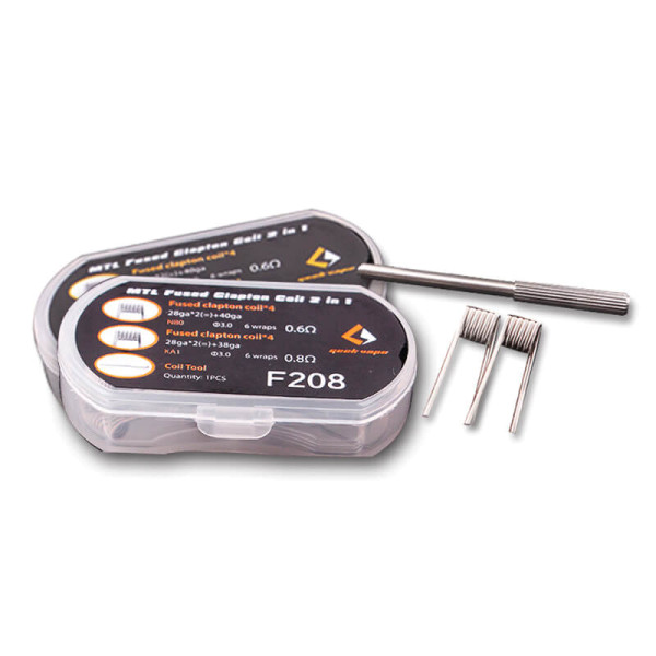 (8x) Geekvape Prebuilt MTL Fused Clapton Coils 0.6 Ohm / 0.8 Ohm