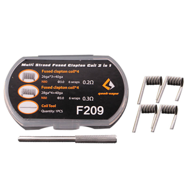 (8x) Geekvape Prebuilt Multi Strand Fused Clapton Coils 0.2 Ohm / 0.3 Ohm